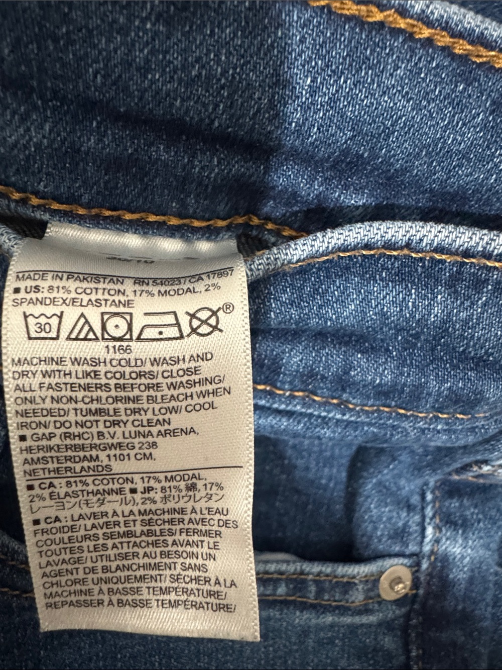 #353 BANANA REPUBLIC High-Rise Slim Jeans in Deep Blue Wash 30/10 - Picture 4 of 4